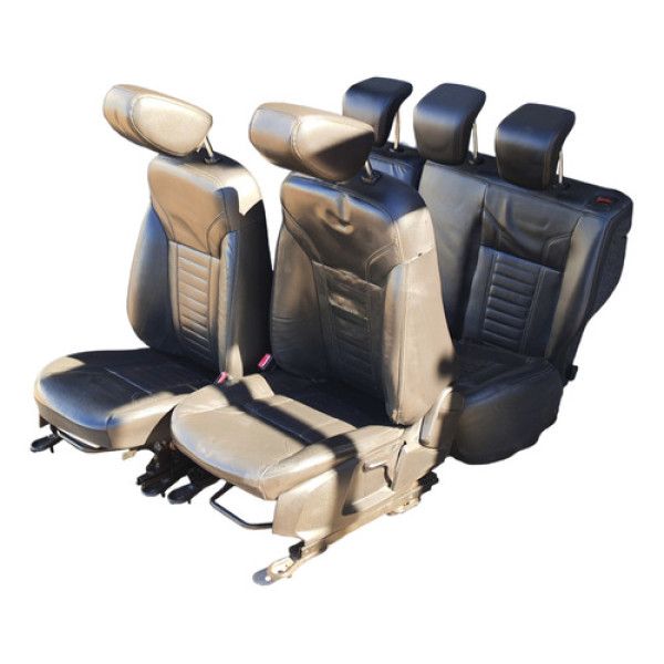 Jogo Banco Couro C/detalhe Ford Fiesta 2014 2015 2016 Preto