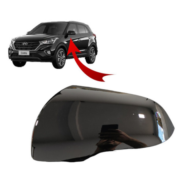 Capa Retrovisor Hyundai Creta 2017 2018 2019 2020 Esq Preto Preto