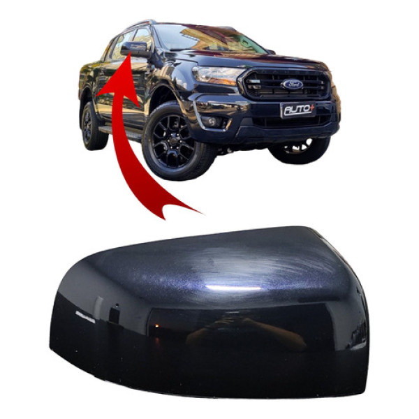 Capa Retrovisor Dir Ford Ranger 2013 2014 2015 2016 Preta Preta