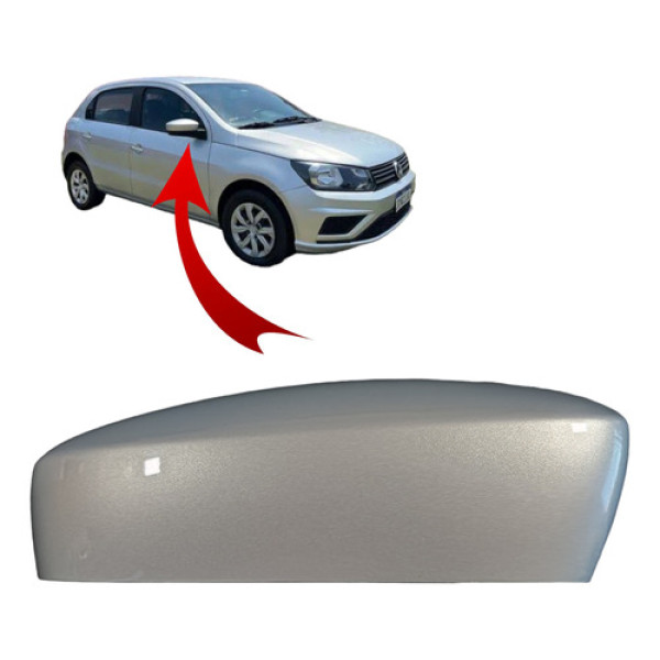 Capa Retrovisor Direito Vw Gol G8 Dir S Furo Prata Prata
