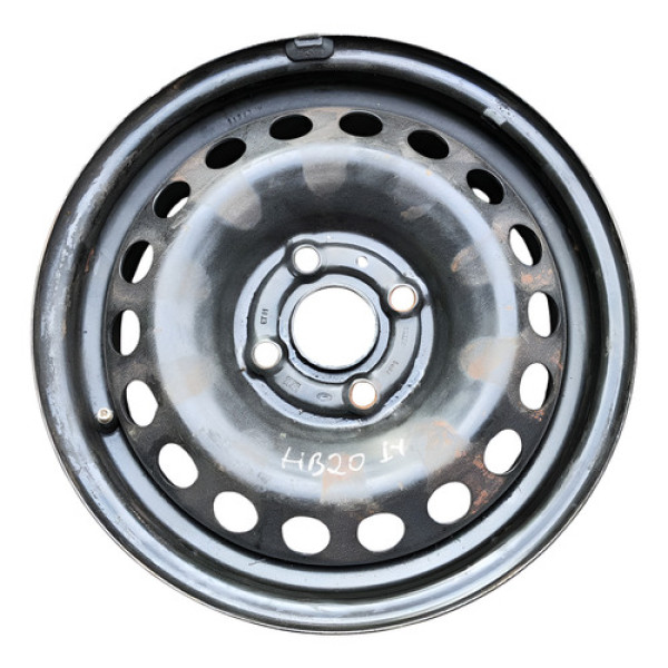 Roda Ferro Aro 14 529101s000  Hyundai Hb20 2012 A 2016  Preto