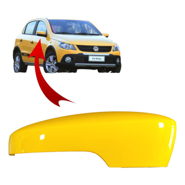 Capa Retrovisor Direito Vw Gol G6 G7 G8 Rallye Amarelo Amarelo