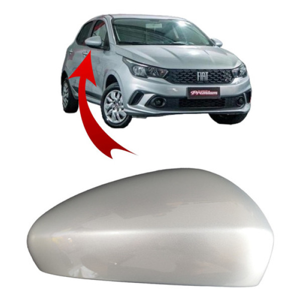 Capa Retrovisor Direito Fiat Argo Cronos Prata Liso S Pisca Prata