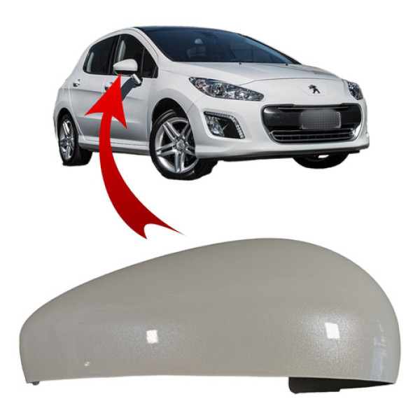 Capa Retrovisor Direito Peugeot 308 / 408 Branco Perola Branco
